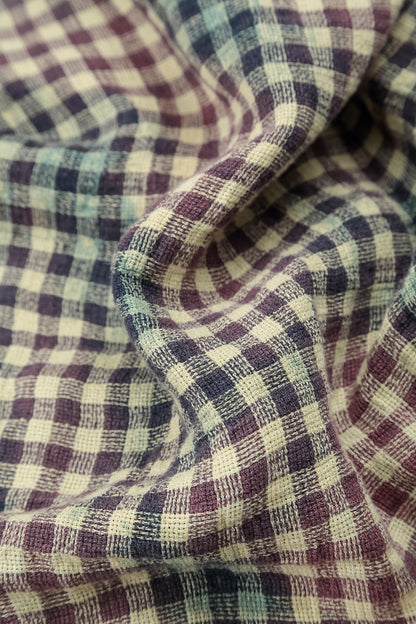 Floaty Watercolour Check Linen Dress 5