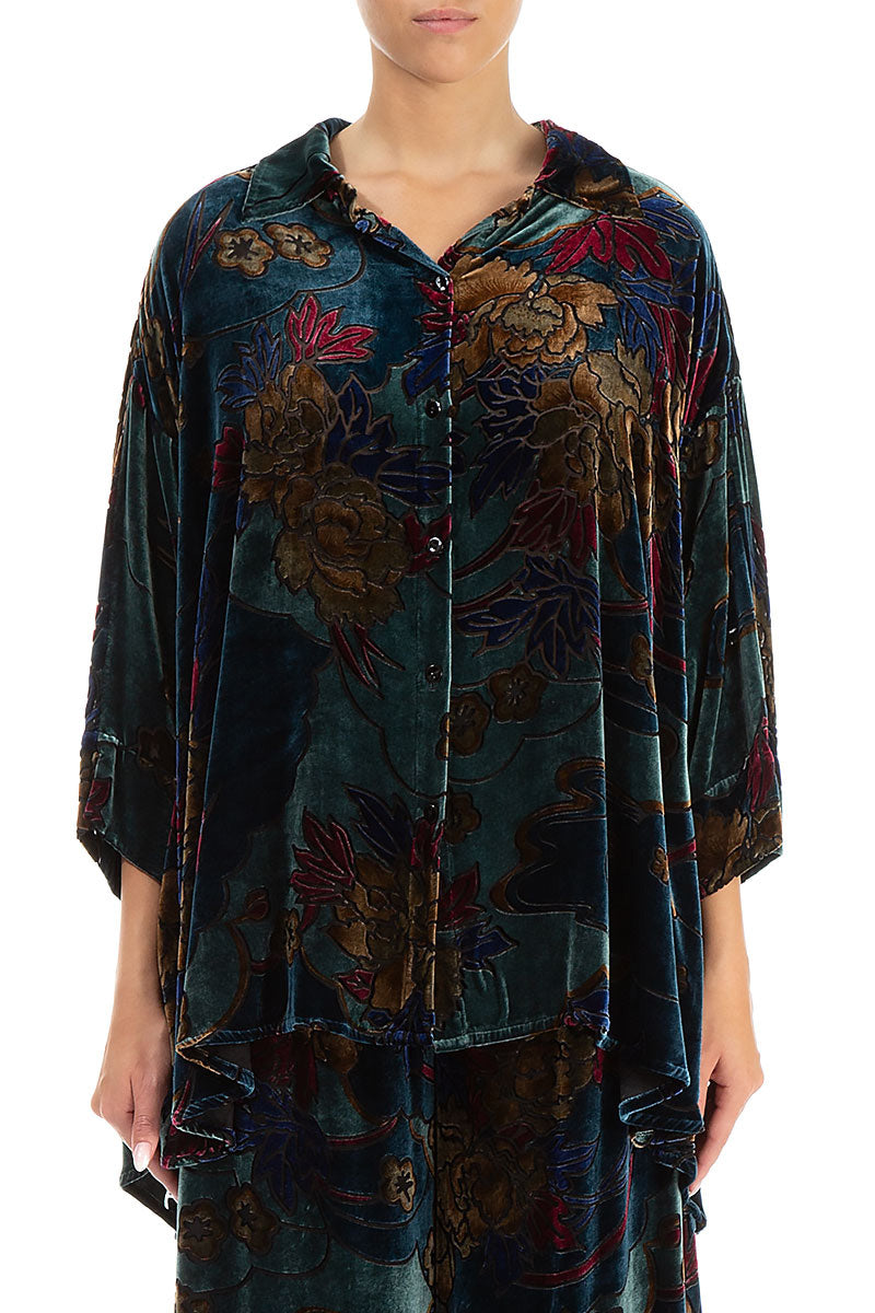 Floral Devoré Silk Velvet Shirt 2