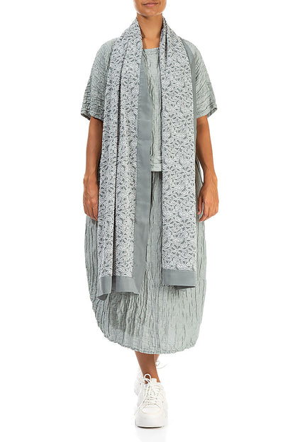 Floral Sage Silk Chiffon Scarf 2