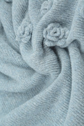 Flowers Silver Blue Wool Sweater 5