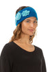 Flowers Azure Blue Soft Wool Headband 1