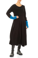 Flowers Azure Blue Soft Wool Wristlets 2