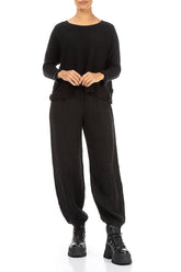 Flowers Black Wool Sweater 4