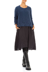 Flowers Blue Wool Sweater 4