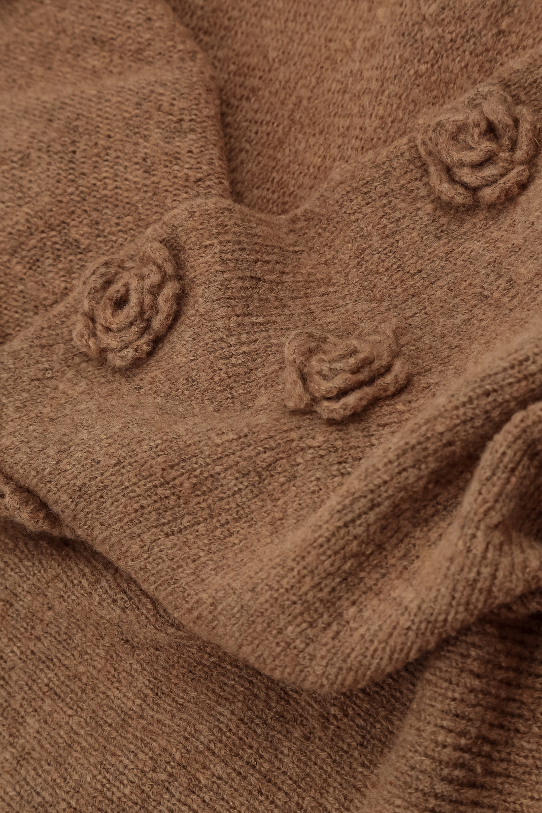 Flowers Caramel Wool Sweater 5