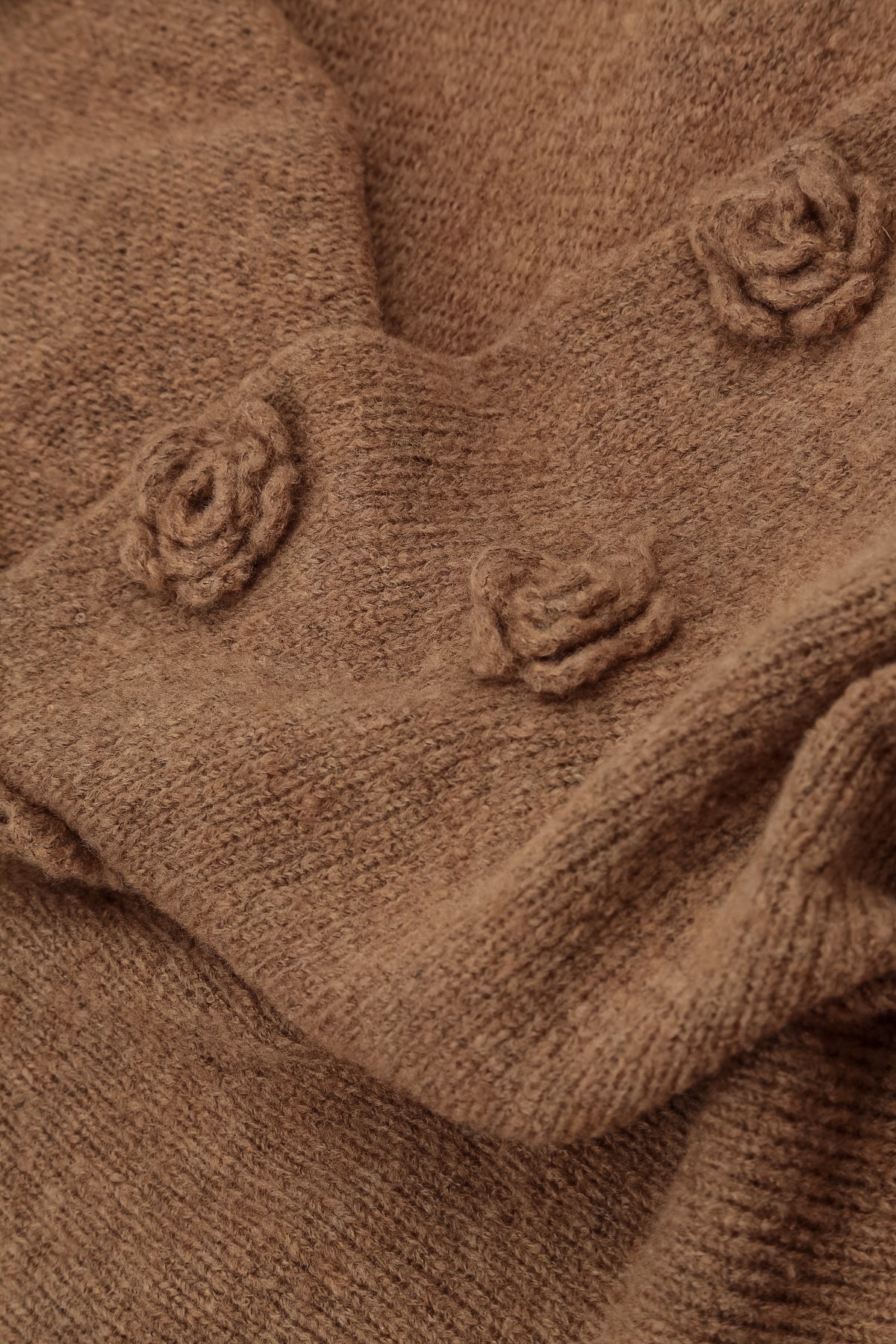Flowers Caramel Wool Sweater 5