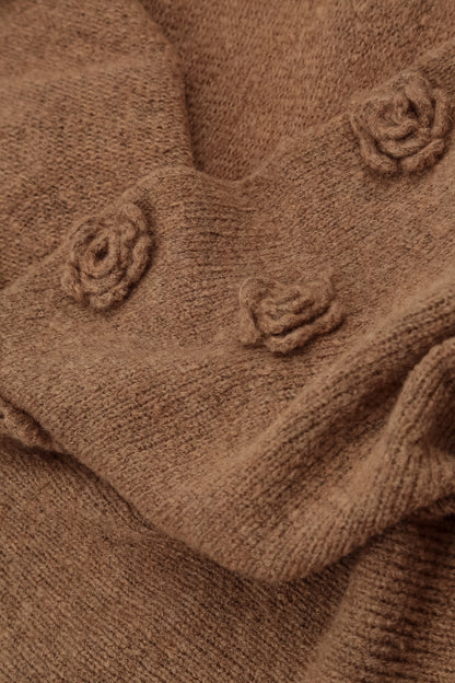 Flowers Caramel Wool Sweater 5