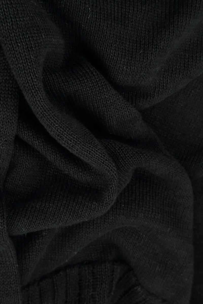 Flowers Decorated Black Linen Jumper 5