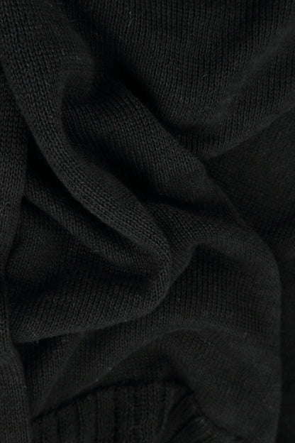 Flowers Decorated Black Linen Jumper 5