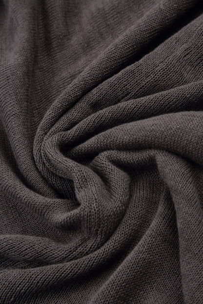 Flowers Decorated Brown Linen Jumper 5