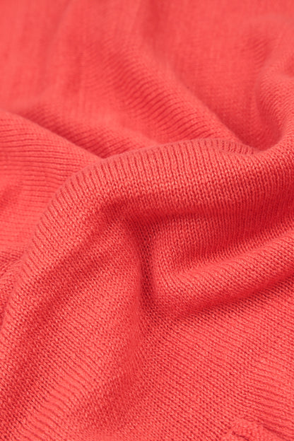Flowers Decorated Coral Linen Jumper 5