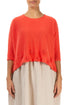 Flowers Decorated Coral Linen Jumper 1