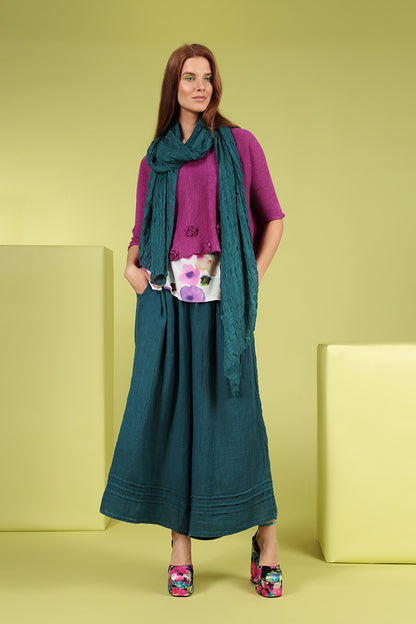 Flowers Decorated Orchid Linen Jumper 7