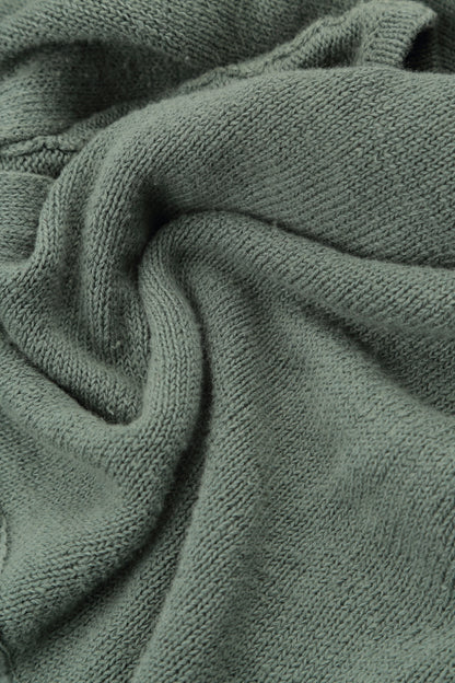 Flowers Decorated Sage Linen Jumper 5