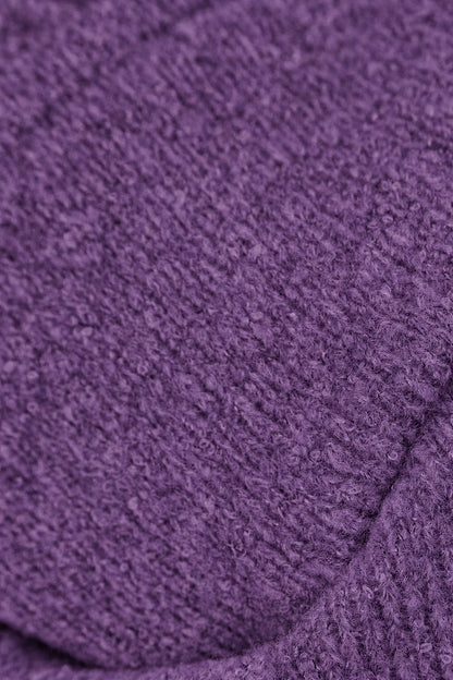 Flowers Purple Wool Sweater