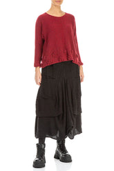 Flowers Red Wool Sweater 4