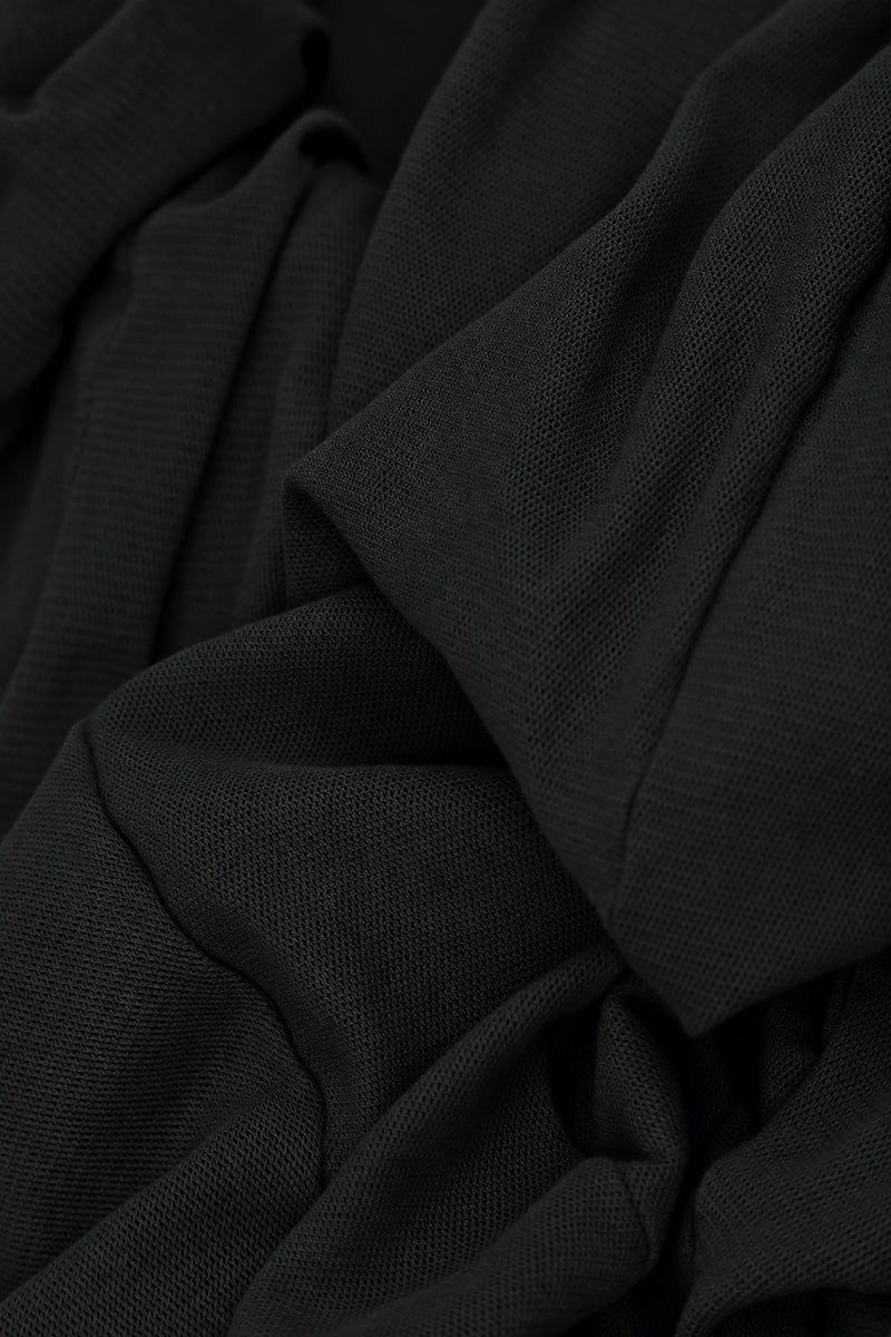Flowing Black Mesh Soft Cotton Dress