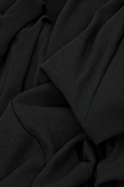 Flowing Black Mesh Soft Cotton Dress