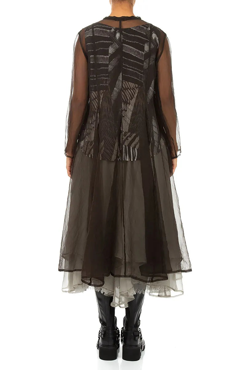 Flowing Black Silk Chiffon Jacket 2