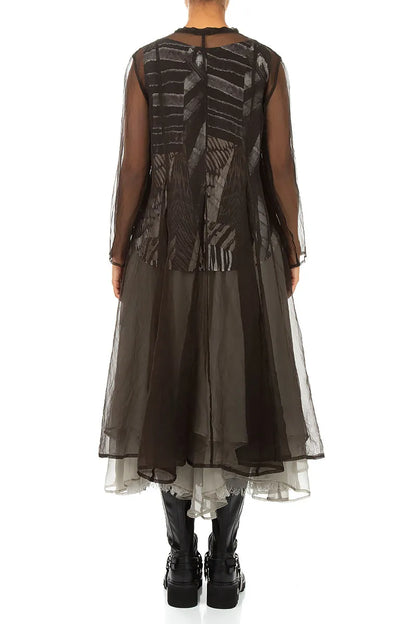 Flowing Black Silk Chiffon Jacket 2