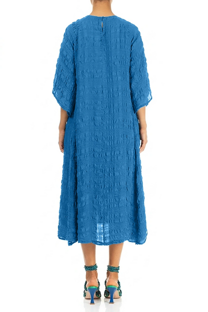 Flowing Cobalt Blue Layered Silk Dress