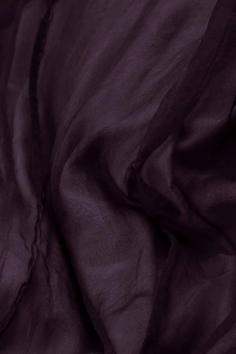 Layered Deep Plum Silk Chiffon Skirt 5