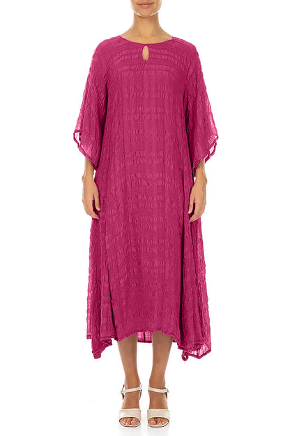 Flowing Fuchsia Layered Silk Dress