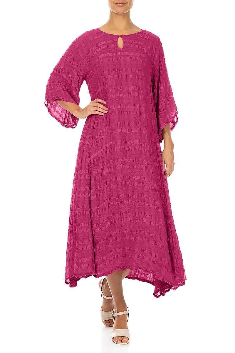 Flowing Fuchsia Layered Silk Dress