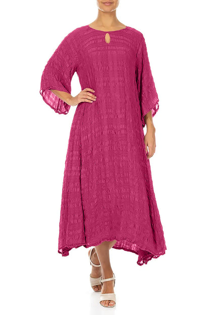 Flowing Fuchsia Layered Silk Dress