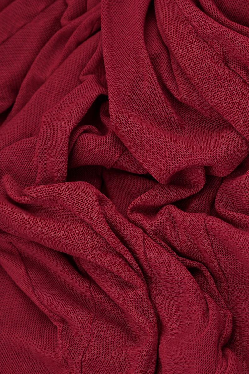 Flowing Ruby Mesh Soft Cotton Dress