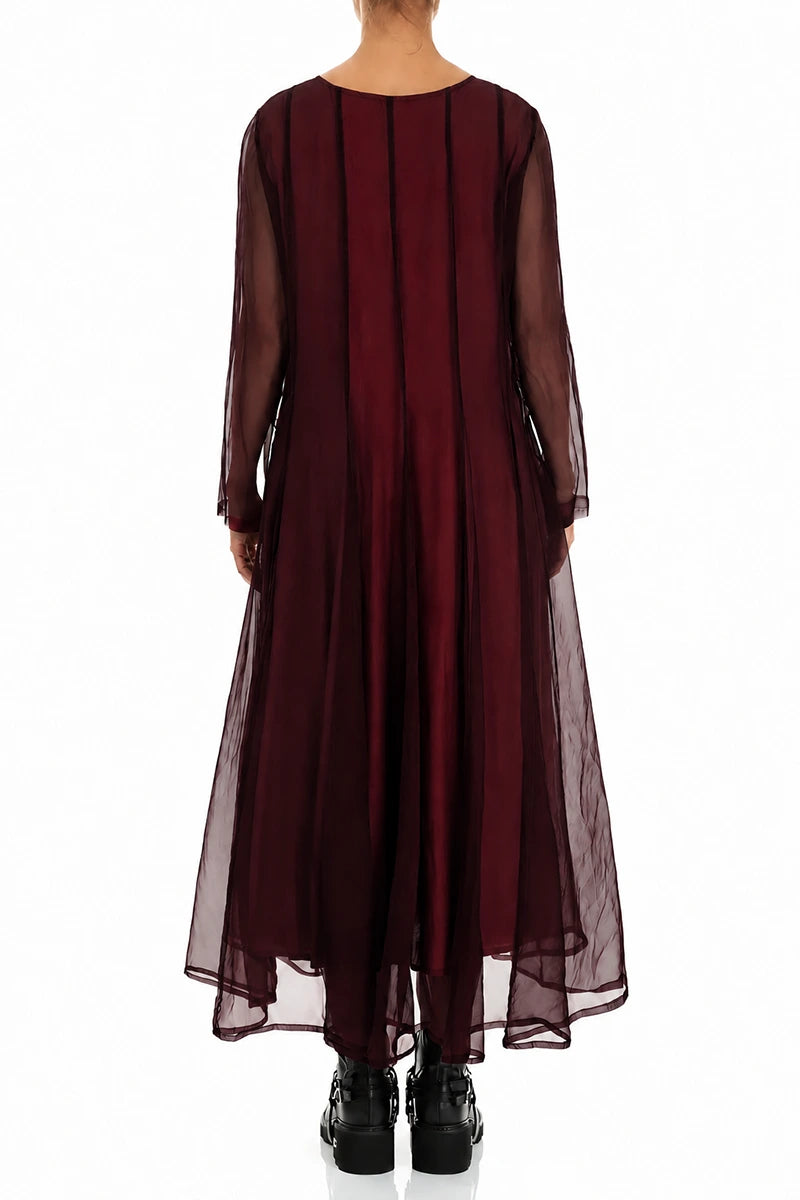 Flowing Ruby Silk Chiffon Dress 2