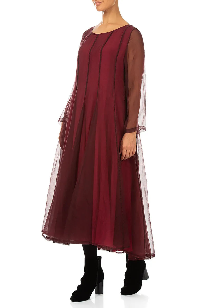 Flowing Ruby Silk Chiffon Dress 3