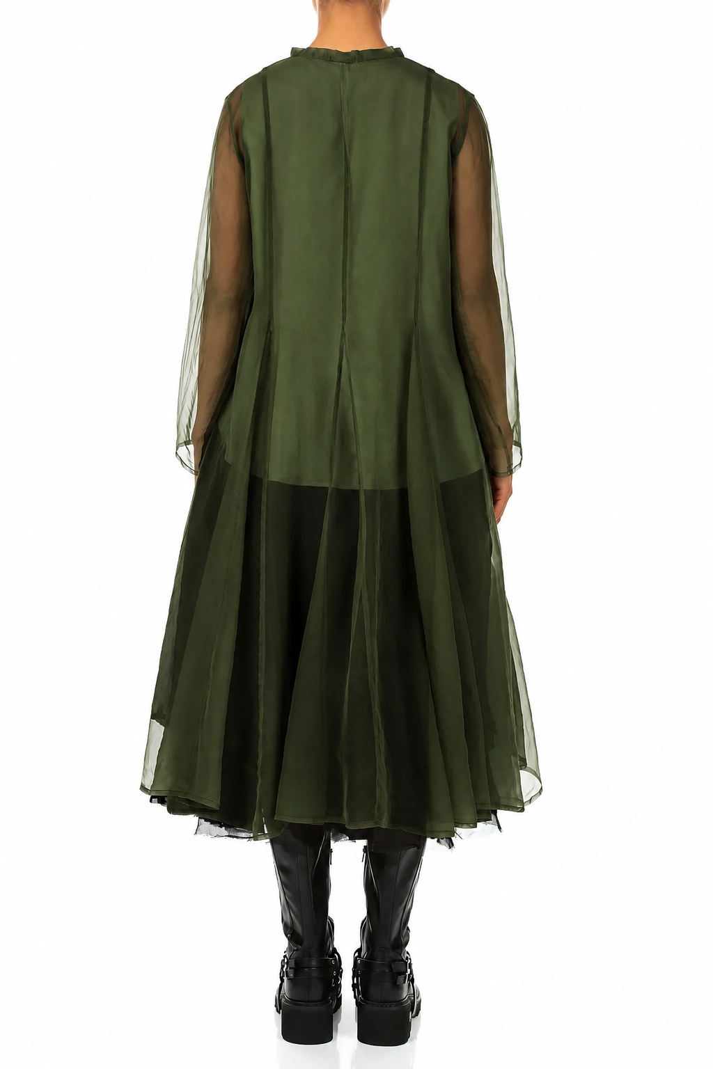 Flowing Shamrock Green Silk Chiffon Jacket