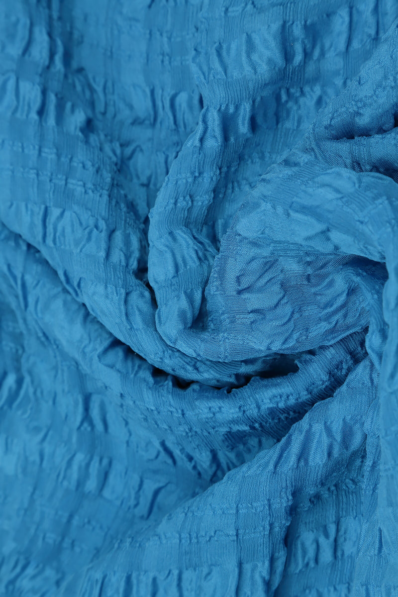 Veste fluide en soie légère bleu cobalt