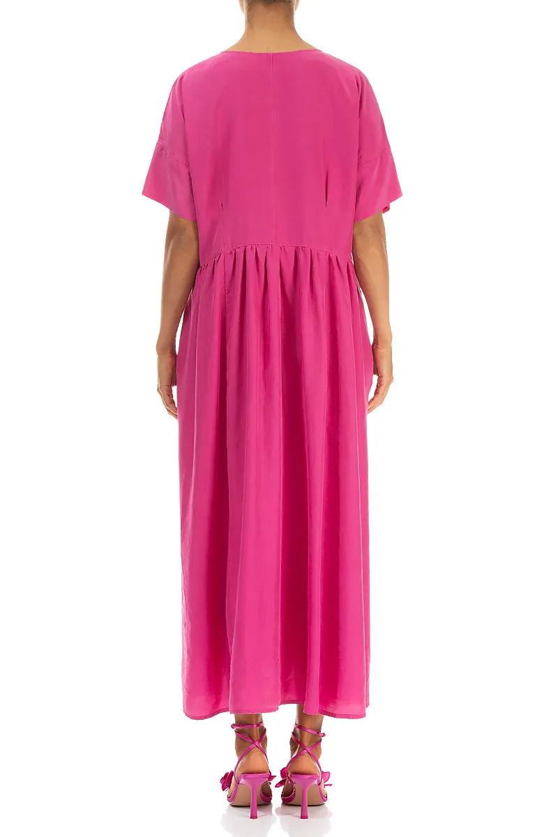 Flowy Fuchsia Pure Silk Dress 2