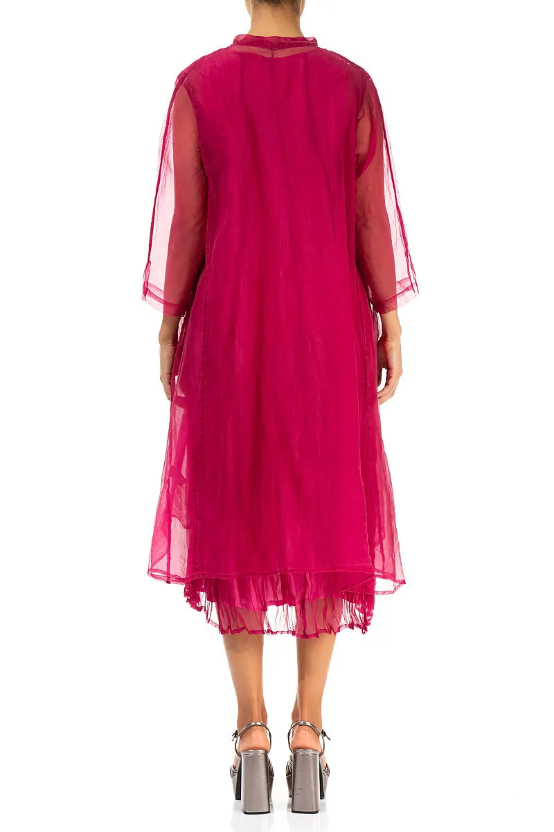 Flowy Fuchsia Silk Chiffon Jacket 2