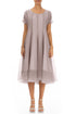 Flowy Greige Silk Chiffon Dress 1