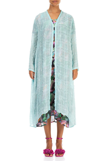Flowy Ice Blue Light Silk Jacket 1