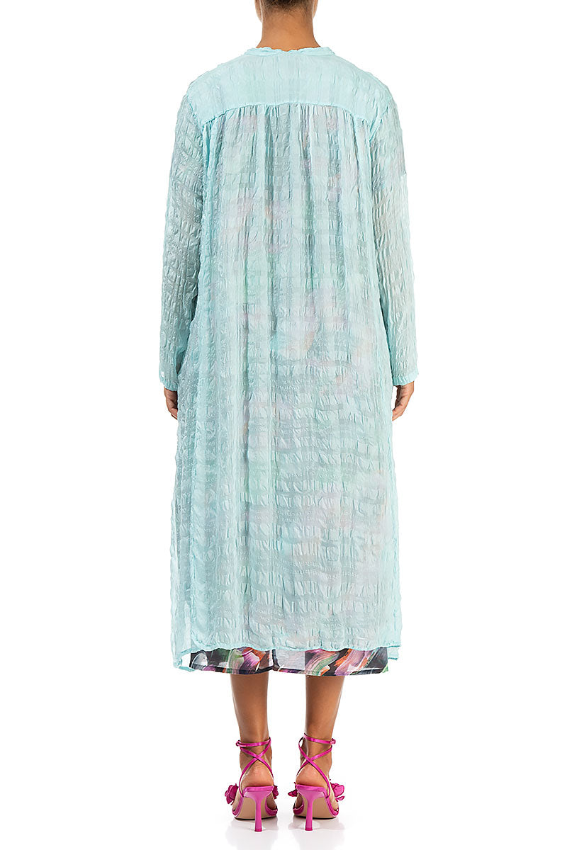 Flowy Ice Blue Light Silk Jacket 2