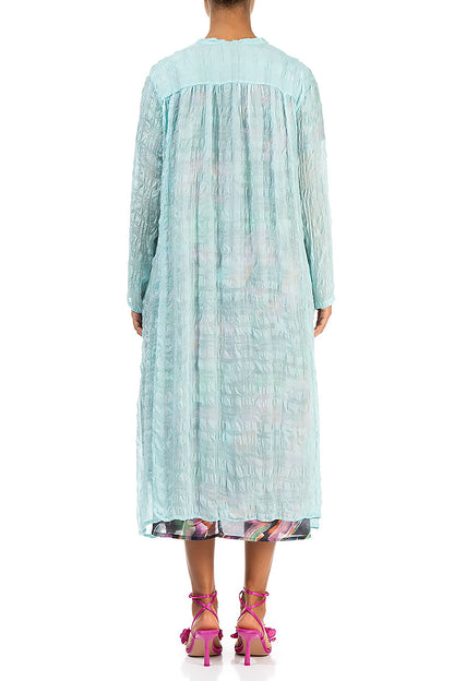 Flowy Ice Blue Light Silk Jacket 2