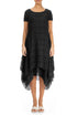 Flowy Layered Black Silk Dress 1
