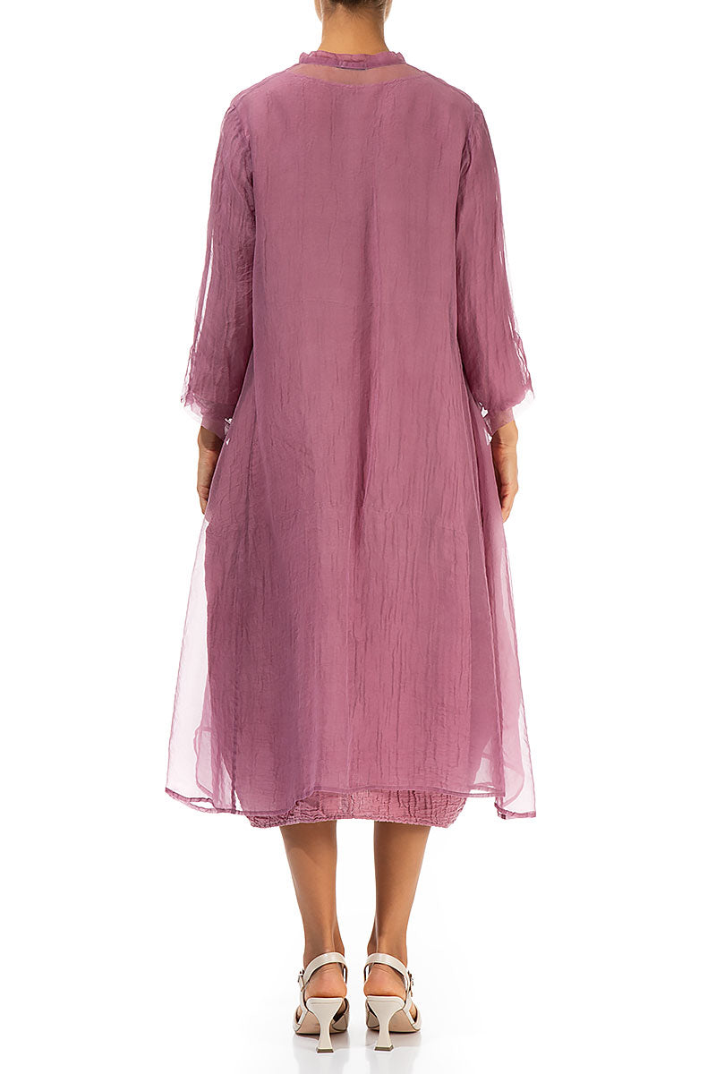 Flowy Mauve Taupe Silk Chiffon Jacket 2