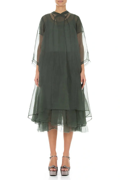 Flowy Sage Silk Chiffon Jacket 1