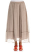 Fluid Beige Silk Chiffon Skirt 1