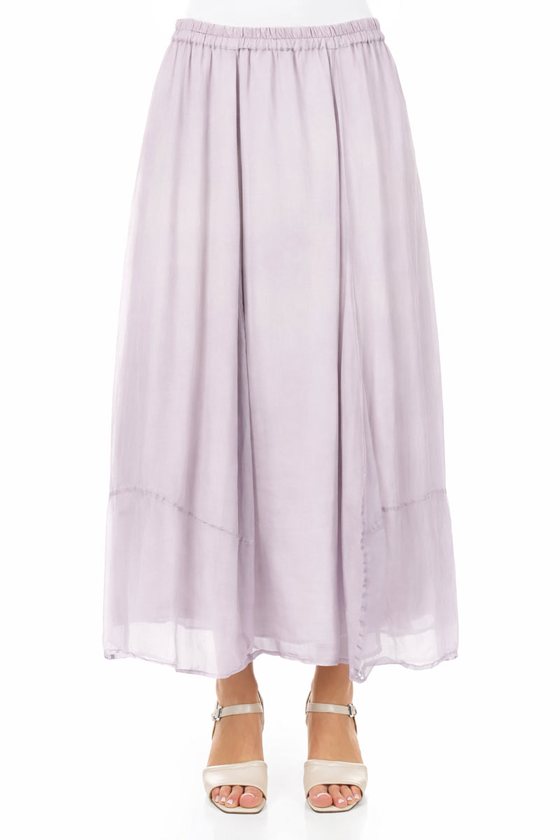 Fluid Lilac Silk Chiffon Skirt 1
