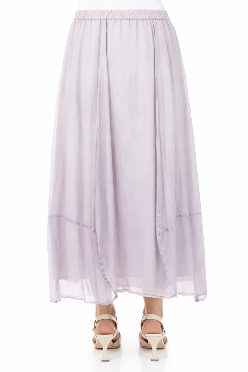 Fluid Lilac Silk Chiffon Skirt 2