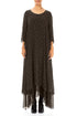 Forest Brown Dotty Silk Maxi Dress 1