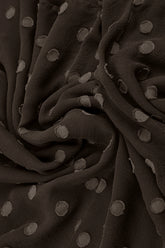 Forest Brown Dotty Silk Maxi Dress 5