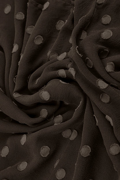 Forest Brown Dotty Silk Maxi Dress 5