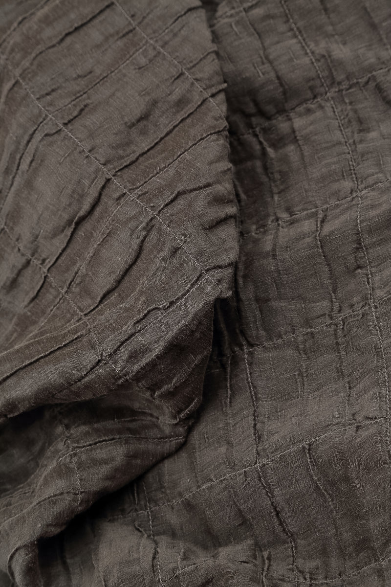 Forest Brown Pleated Silk Linen Jacket 5
